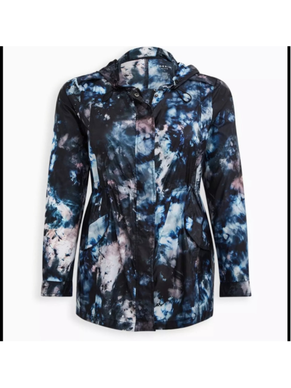 Torrid Size 00 29Active Blue Tie-Dye Hooded Anorak Jacket